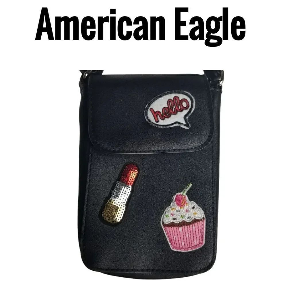 American Eagle Emoji Black Mini Crossbody Bag